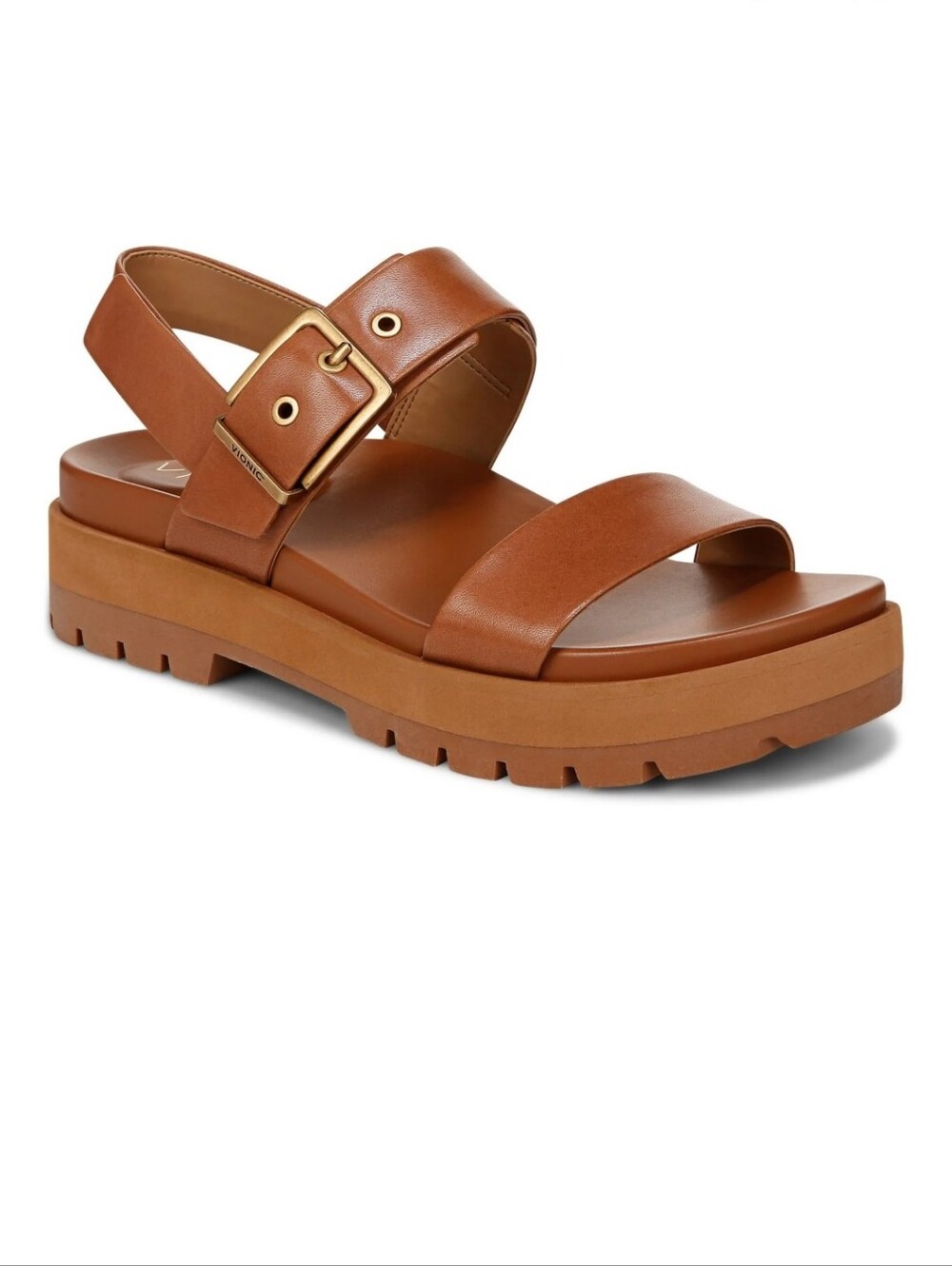 Vionic Torrance Sandal In Cognac Brown Leather